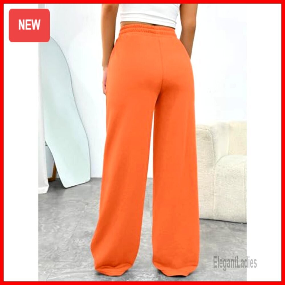 Wide Leg Sweatpants High Rise Baggy Lounge Athletic Pants Comfy Joggers - Picture 4 of 6